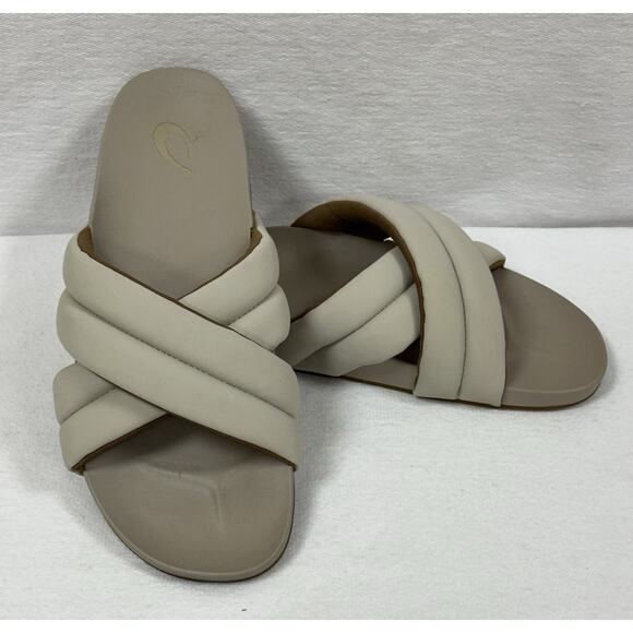 Olukai Hila Women’s Size 10 Comfort Slide Slip On Sandals Cloudy Lt Taupe EUC - Picture 3 of 7